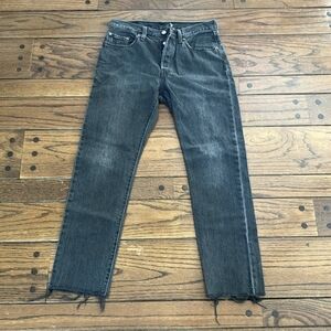 Levi’s 501 black vintage wash button fly straight leg 29 x 30